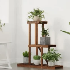 Clearance Blomsterstativ 81x25x75,5 cm massivt fyrretræ - Blomsterstativ - Blomsterstativer - Home & Living Krukker & Plantebeholdere