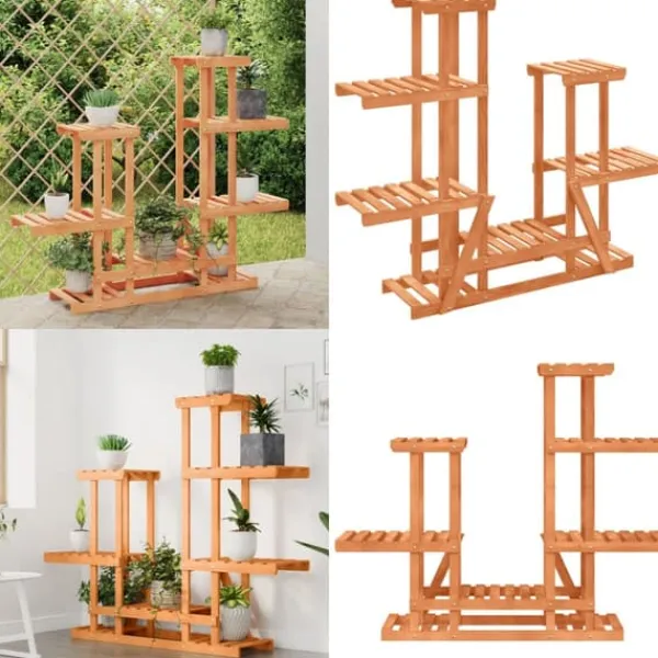 New Blomsterstativ 95x25x96 cm massivt fyrretræ - Blomsterstativ - Blomsterstativer - Home & Living Plantestativer