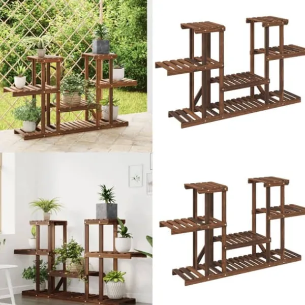 Hot Blomsterstativ 110x25x73 cm massivt fyrretræ - Blomsterstativ - Blomsterstativer - Home & Living Plantestativer