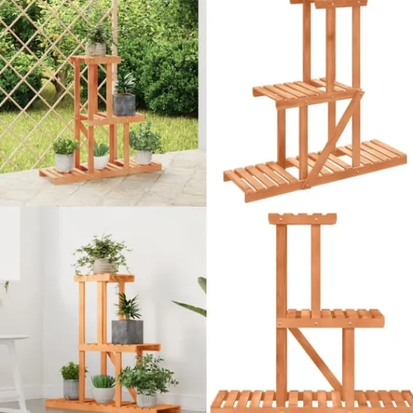 Plantestativer^Blomsterstativ 81x25x75,5 cm massivt fyrretræ - Blomsterstativ - Blomsterstativer - Home & Living