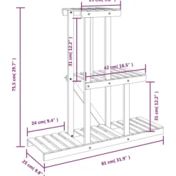 Plantestativer^Blomsterstativ 81x25x75,5 cm massivt fyrretræ - Blomsterstativ - Blomsterstativer - Home & Living
