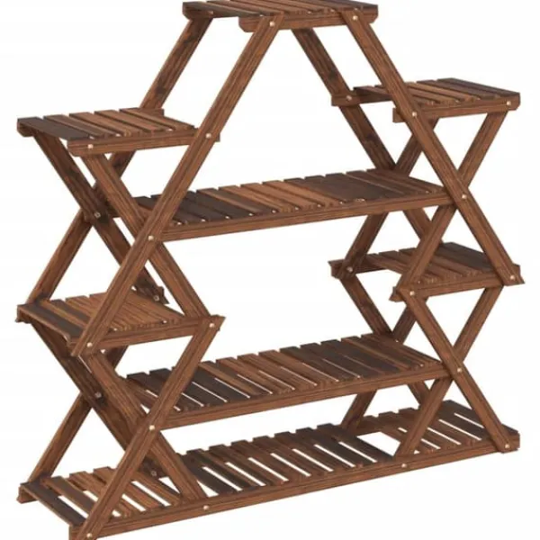 Blomsterstativ 110x25x105 cm massivt fyrretræ - Blomsterstativ - Blomsterstativer - Home & Living Plantestativer