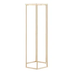 Blomster^Blomsterstativer - Søjle - 10 stk - 80 cm Høje - Sekskantet Design - Med Akrylplade - Midtpunkt Til Bryllup & Fest - Guld
