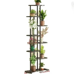 Discount Blomstestativ, 6-8 niveauer, holdbar metal konstruktion,8lag-sort Krukker & Plantebeholdere