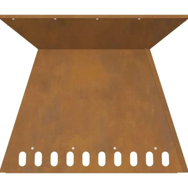 Clearance Bålsted i brun forvitret stål - Firkantet design | Størrelse: 60x60x50 cm Pejse