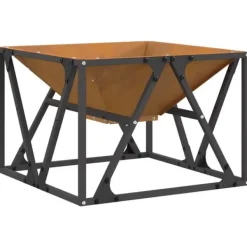 Clearance Bålsted i Brun stål - Effektivt ildsted til udendørs brug | Størrelse: 50x50x35 cm Pejse
