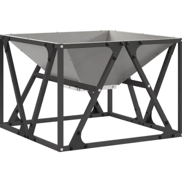 Clearance Bålsted i Brun stål - Effektivt ildsted til udendørs brug | Størrelse: 50x50x35 cm Pejse