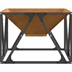 Clearance Bålsted i Brun stål - Effektivt ildsted til udendørs brug | Størrelse: 50x50x35 cm Pejse