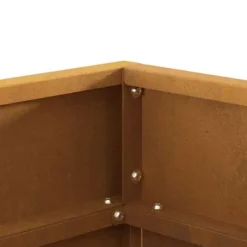 Clearance Bålsted i brun stål med ildstedslåg - Firkantet design | Størrelse: 50 x 50 x 38 cm Pejse