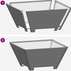 Outlet Bålsted i forvitret stål - Kvadratisk bålplads | Størrelse: 60x60x30 cm | Farve: Brun Pejse