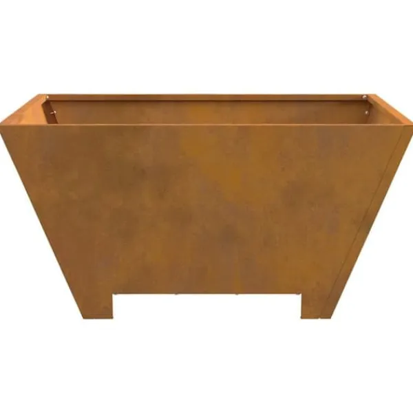 Outlet Bålsted i forvitret stål - Kvadratisk bålplads | Størrelse: 60x60x30 cm | Farve: Brun Pejse