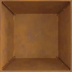 Outlet Bålsted i forvitret stål - Kvadratisk bålplads | Størrelse: 60x60x30 cm | Farve: Brun Pejse