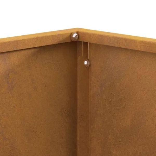 Outlet Bålsted i forvitret stål - Kvadratisk bålplads | Størrelse: 60x60x30 cm | Farve: Brun Pejse