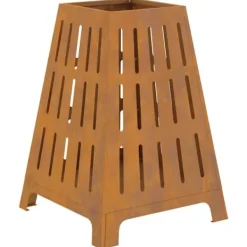 Outlet Bålsted i industrielt design - Cylindrisk ildgryde | Størrelse: 50x50x70 cm | Farve: Brun Pejse