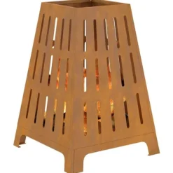 Outlet Bålsted i industrielt design - Cylindrisk ildgryde | Størrelse: 50x50x70 cm | Farve: Brun Pejse