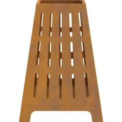 Outlet Bålsted i industrielt design - Cylindrisk ildgryde | Størrelse: 50x50x70 cm | Farve: Brun Pejse
