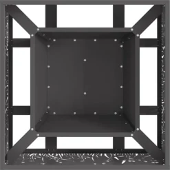 Pejse^Bålsted i koldvalset stål - Firkantet design | Størrelse: 60x60x30 cm | Farve: Sort