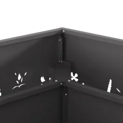 Pejse^Bålsted i koldvalset stål - Firkantet design | Størrelse: 60x60x30 cm | Farve: Sort