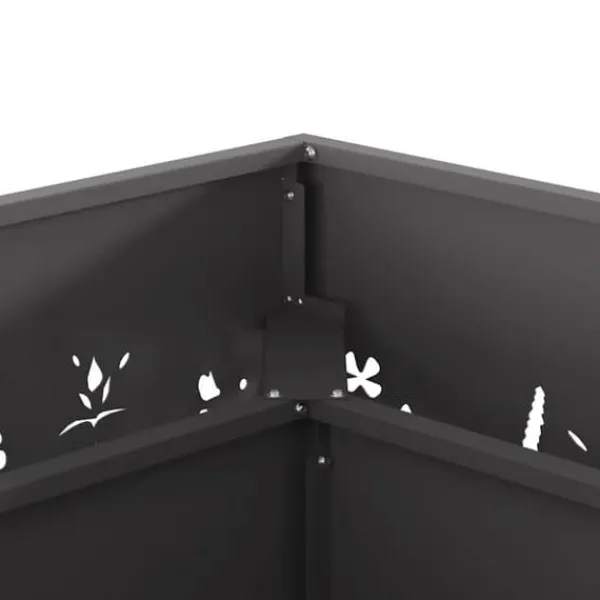 Pejse^Bålsted i koldvalset stål - Firkantet design | Størrelse: 60x60x30 cm | Farve: Sort