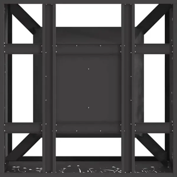 Pejse^Bålsted i koldvalset stål - Firkantet design | Størrelse: 60x60x30 cm | Farve: Sort