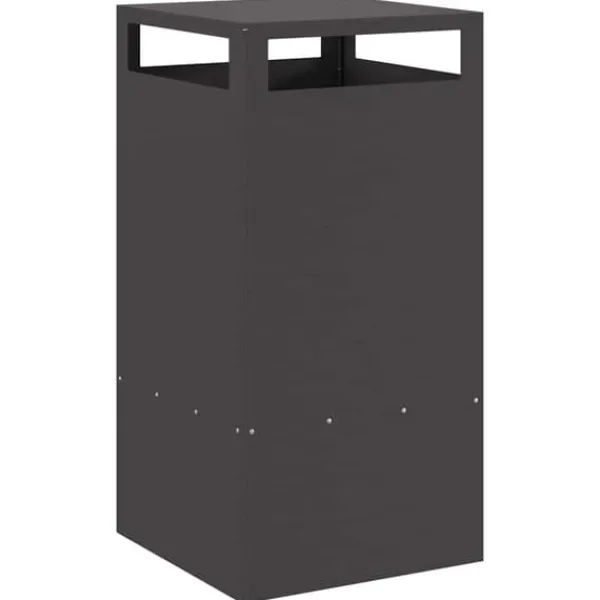 Pejse^Bålsted i koldvalset stål - Moderne ildkurv til udendørs brug | Størrelse: 50x50x100 cm | Farve: Sort