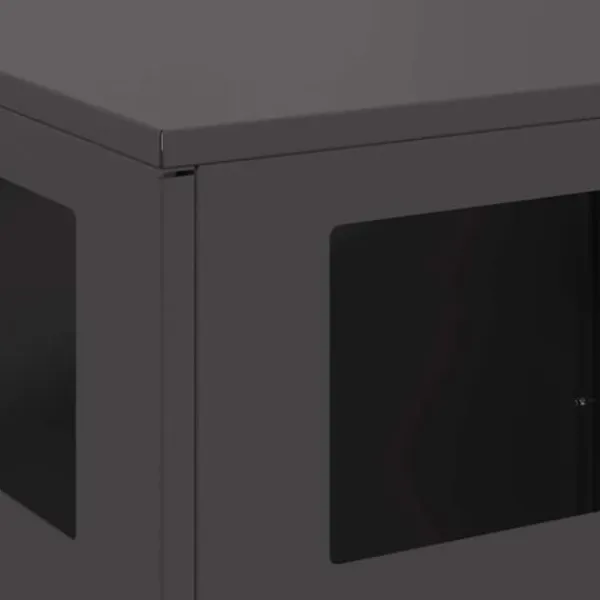 Pejse^Bålsted i koldvalset stål - Moderne ildkurv til udendørs brug | Størrelse: 50x50x100 cm | Farve: Sort