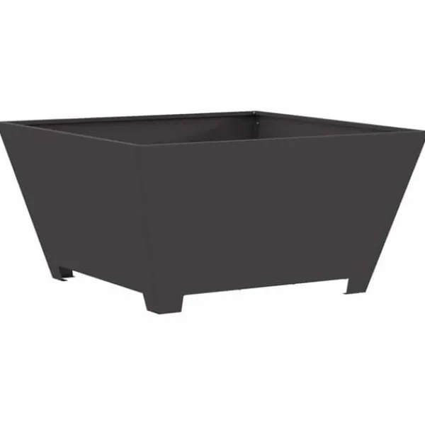 Pejse^Bålsted i koldvalset stål - Stilfuld udendørs bålplads | Farve: Sort | Størrelse: 80x80x40 cm