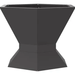 Bålsted i koldvalset stål - Hexagonalt design | Størrelse: 50 x 50 x 40 cm | Farve: Sort Pejse