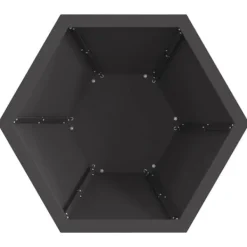 Bålsted i koldvalset stål - Hexagonalt design | Størrelse: 50 x 50 x 40 cm | Farve: Sort Pejse