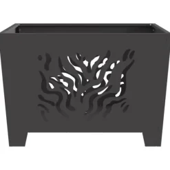Pejse^Bålsted i Koldvalset Stål - Firkantet Design til Udendørs Brug | Farve: Sort | Størrelse: 60x60x40 cm