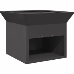 Outlet Bålsted i stål - Kubisk design | Farve: Sort | Størrelse: 50x50x40 cm Brændeovne