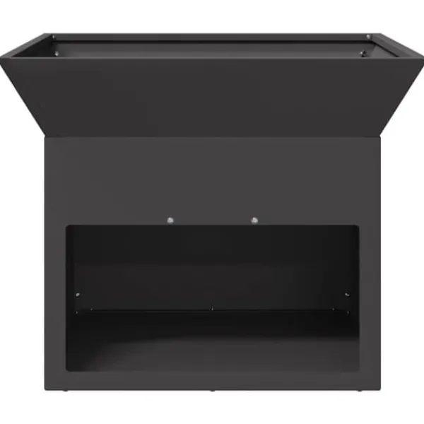 Outlet Bålsted i stål - Kubisk design | Farve: Sort | Størrelse: 50x50x40 cm Brændeovne