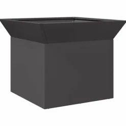 Outlet Bålsted i stål - Kubisk design | Farve: Sort | Størrelse: 50x50x40 cm Brændeovne