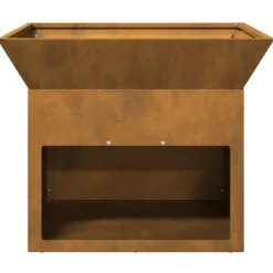 Sale Bålsted kubisk ildsted i rusten stål - Outdoor fire pit | Størrelse: 50x50x40 cm Pejse