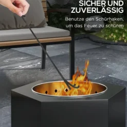 Best Bålsted, røgfri drift, holdbar metal konstruktion,sort Pejse