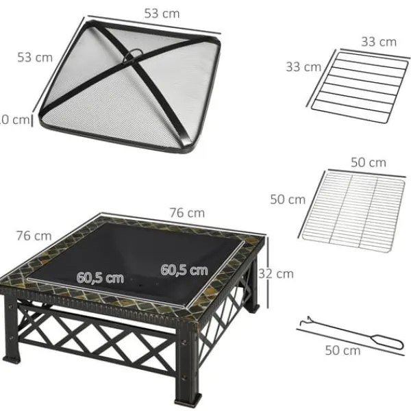 Best Bålsted, 76x76x47 cm, Sort Pejse