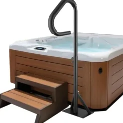 Spa & Udendørsbad^Boblebadshåndliste, 360° drejeligt spa-sidegelænder, justerbart fra 35"-57", rustfrit aluminium, 600 LBS kapacitet til inden- og udendørs brug.