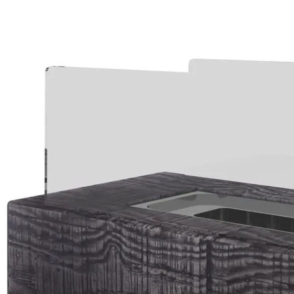 Hot Bord-etanolpejs 0,15 L, transportabel med trælook, rustfrit stål 33×16×18 cm Pejse