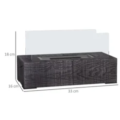 Outlet Bord-etanolpejs 0,15 L, transportabel med trælook, rustfrit stål 33×16×18 cm Pejse