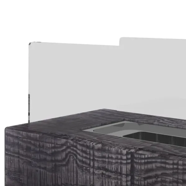 Outlet Bord-etanolpejs 0,15 L, transportabel med trælook, rustfrit stål 33×16×18 cm Pejse