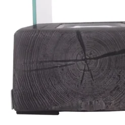 Outlet Bord-etanolpejs 0,15 L, transportabel med trælook, rustfrit stål 33×16×18 cm Pejse