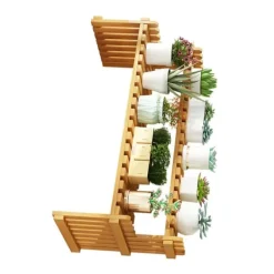 Plantestativer^Bordplade Bambus Plantestativ Desktop Flower Hylde Stativ til Indendørs Udendørs Hjem Terrasse Græsplæne Have Balkon Stor 60 cm/23.62in