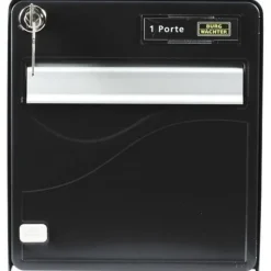 Postkasser & Brevindkast^Box Burg Wachter Baltic 1 Door - Galvanized Steel - Side Opening - Black - Made in France