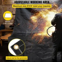 Brandtæppe^Brandtæppe, 2-pak 2,4x3 m sort, glasfiber flammehæmmende