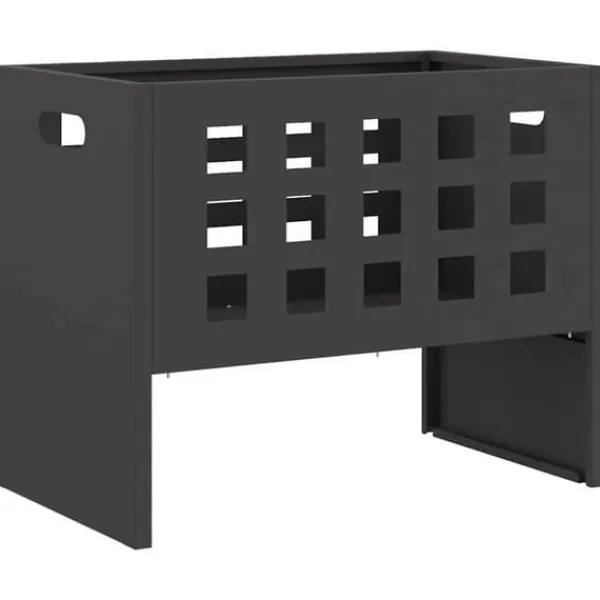 Outlet Bærbar bålsted i sort koldvalset stål - Ildpit til udendørs brug | 50 x 30 x 40 cm Pejse