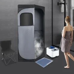 Bærbar damp sauna boks, satin bomuld, kompakt design, egnet til hjem og spa, understøtter dampterapi, afrundede kanter for sikkerhed Sauna