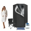 Discount Bærbar damp sauna, 1350W, 3L vandtank, 5-60 minutters tidsinterval, 9 justerbare varmeindstillinger, rummelig femkantet telt Sauna