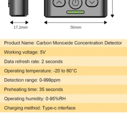 Best Bærbar kuliltealarm med elektrokemisk sensor til hjemmet, køkkenet og kontoret Røg- & Kulmonoxiddetektorer