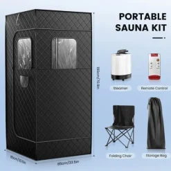 Sauna^Bærbar Sauna Damp Telt, 1000W Dampgenerator, 3L Kapacitet,220V EU-stik