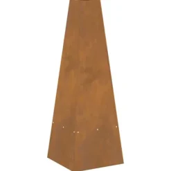 Brændeovne^Bærbart bålsted i forvitret stål - Udendørs komfur | Størrelse: 35x35x100 cm